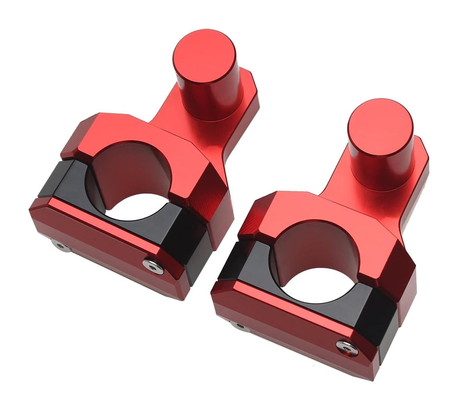 para Manillares De 22 Mm Y 28 Mm Universales Adaptador De Elevador De Manillar De Motocicleta Clip De Barra De Manillar Elevado De Aleación Aluminio Alzas Manillar Motocicleta(Rojo)