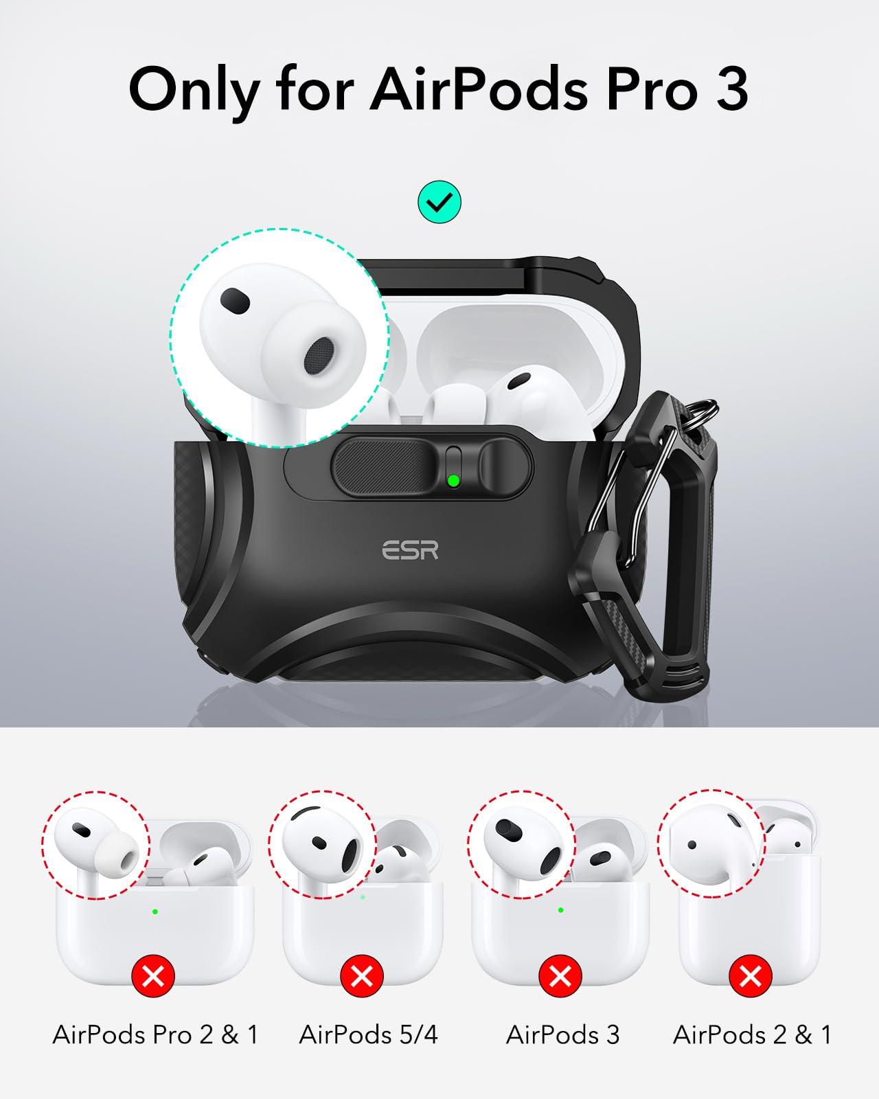 Amazon.com: ESR for AirPods Pro 3 Case (2025), Compatible with