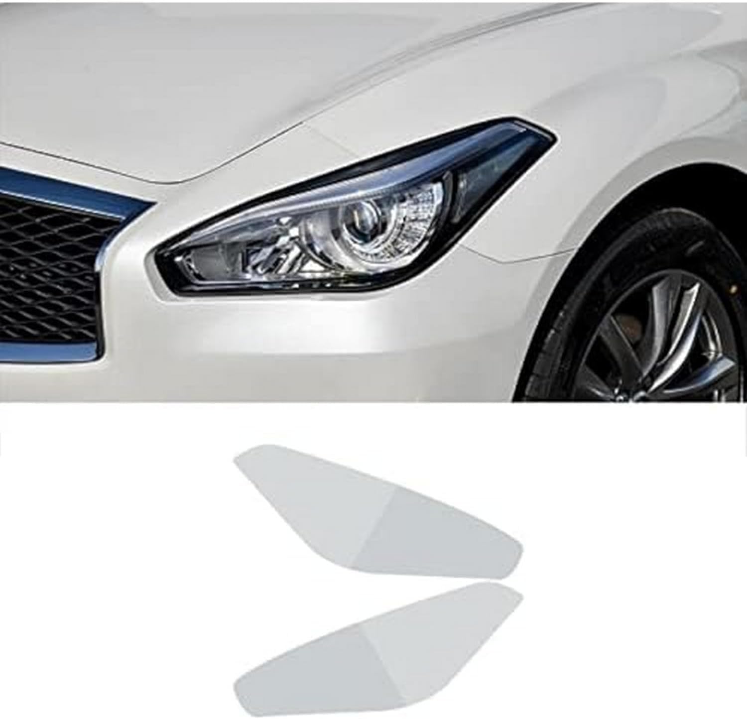 SamLng Car Front Light Film for Q70 2015-2020 Car Headlight Protective Film Front Light Transparent Blackened TPU Sticker Car Headlight Protective Film