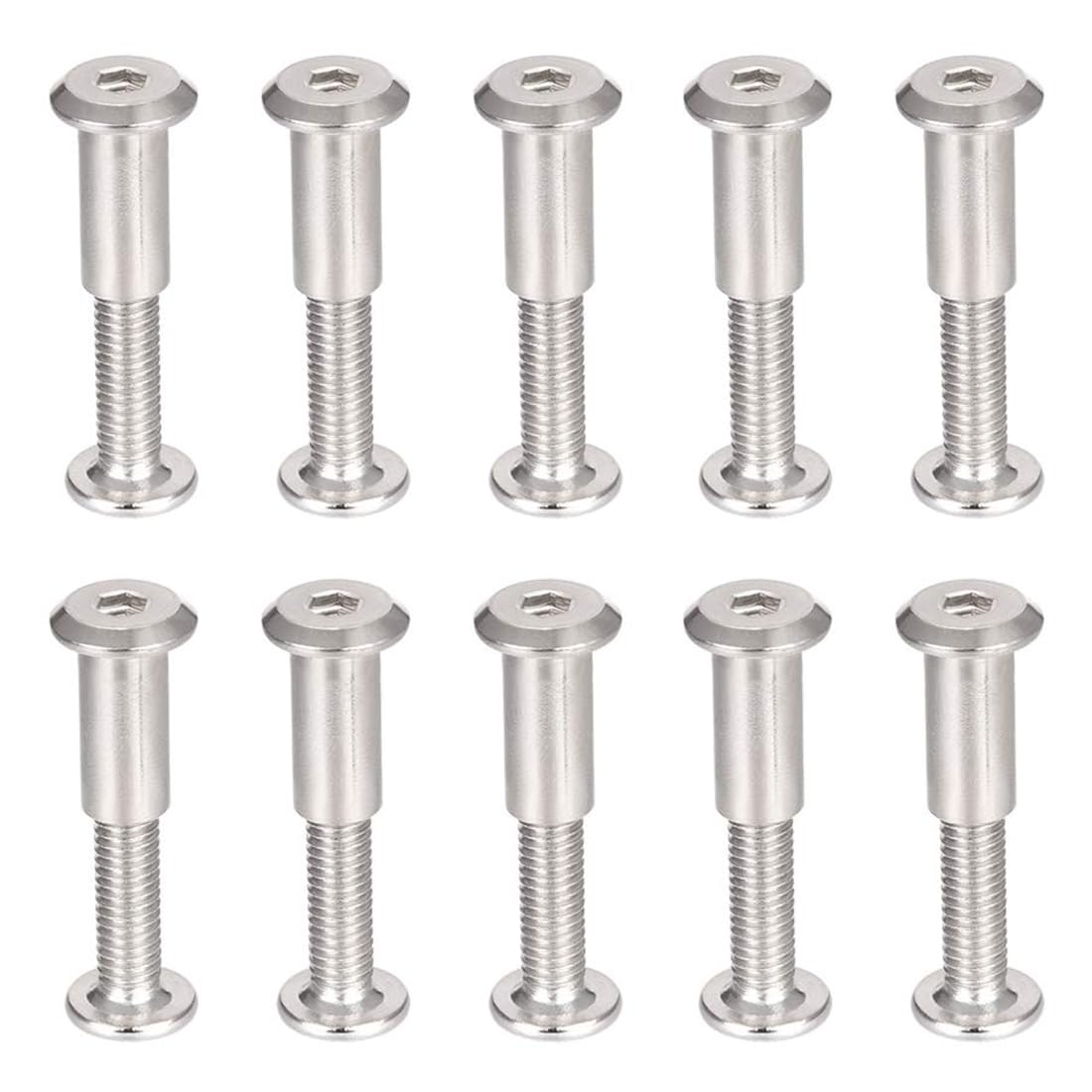 TA-VIGOR 10 Sets Furniture Connecting Screws Bolts, M6 x 20mm Binding Screws Posts Belt Buckle Binding Bolts