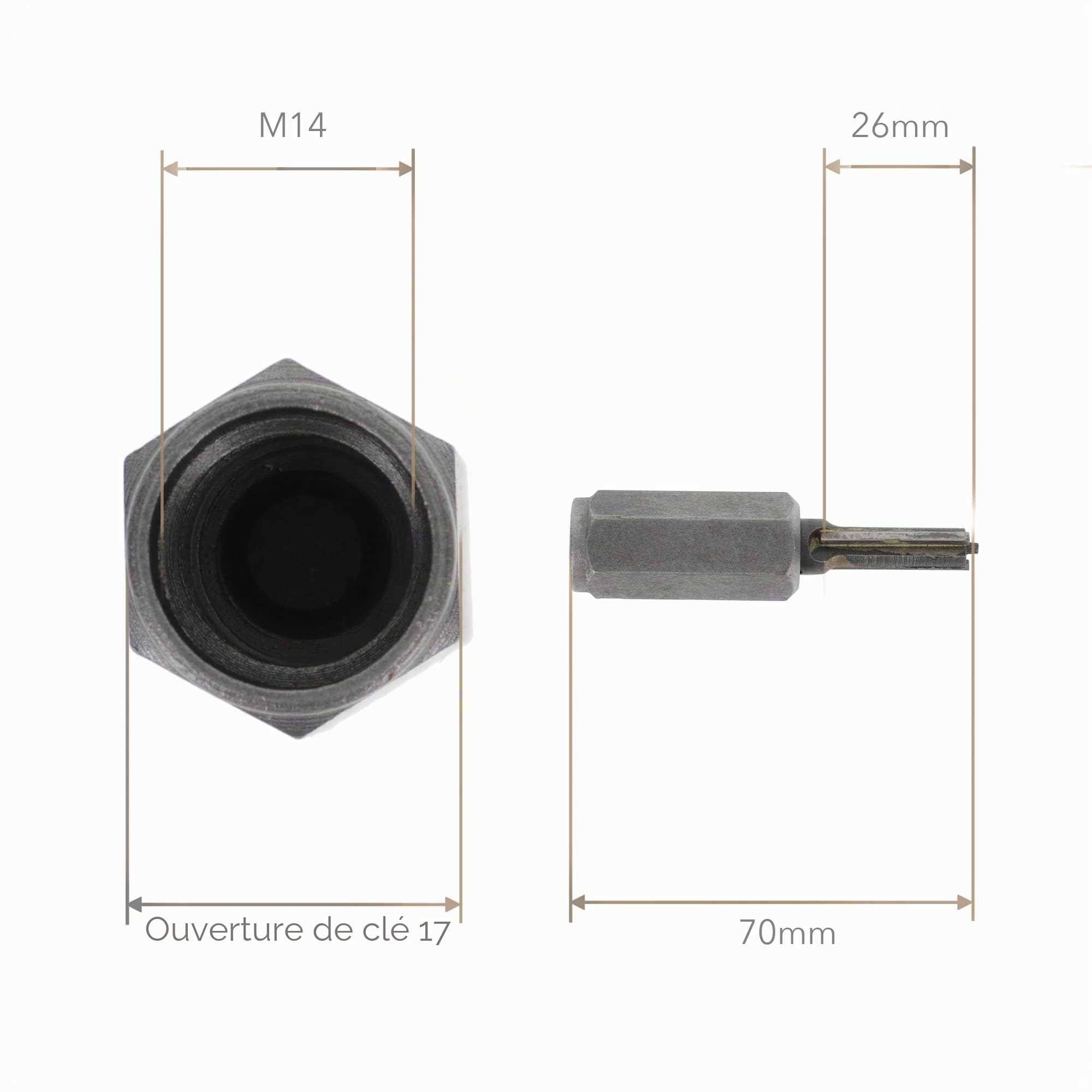 PRODIAMANT Fraise à mortier en carbure de tungstène 8 mm pour meuleuse d’angle, filetage M14, pour joints de mortier et maçonnerie.