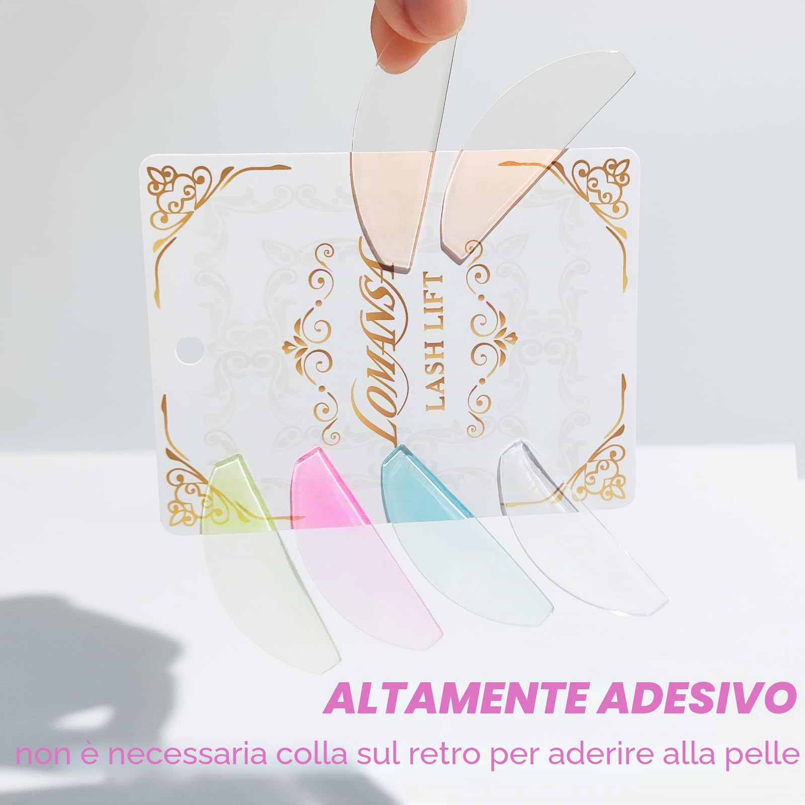 Bigodini Laminazione Ciglia, Bigodino per Ciglia Perm Pad, Solo per la Fase di Perm n. 1, Ultra Sottile e Appiccicosa, Molteplici Usi per il Salone (Rosa)