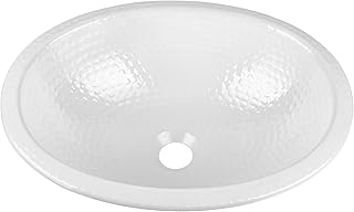 Monarch Abode 17-inch Hand Hammered Classic White Oval Drop-in Bathroom ...