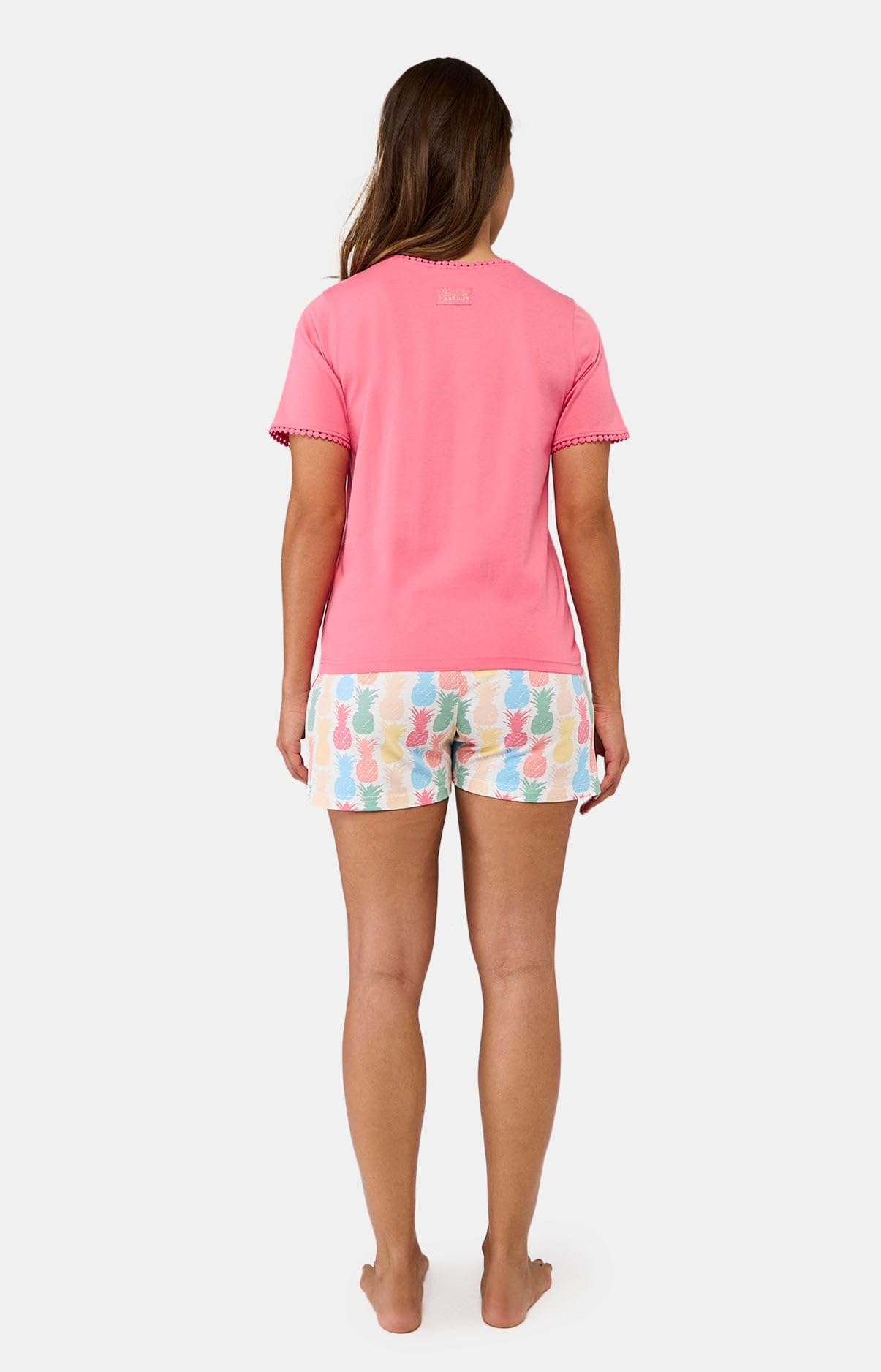 ARTHUR – Pijama corto para mujer – Conjunto de pijama para mujer – Camiseta de manga corta y pantalón corto – Algodón procedente de la agricultura ecológica