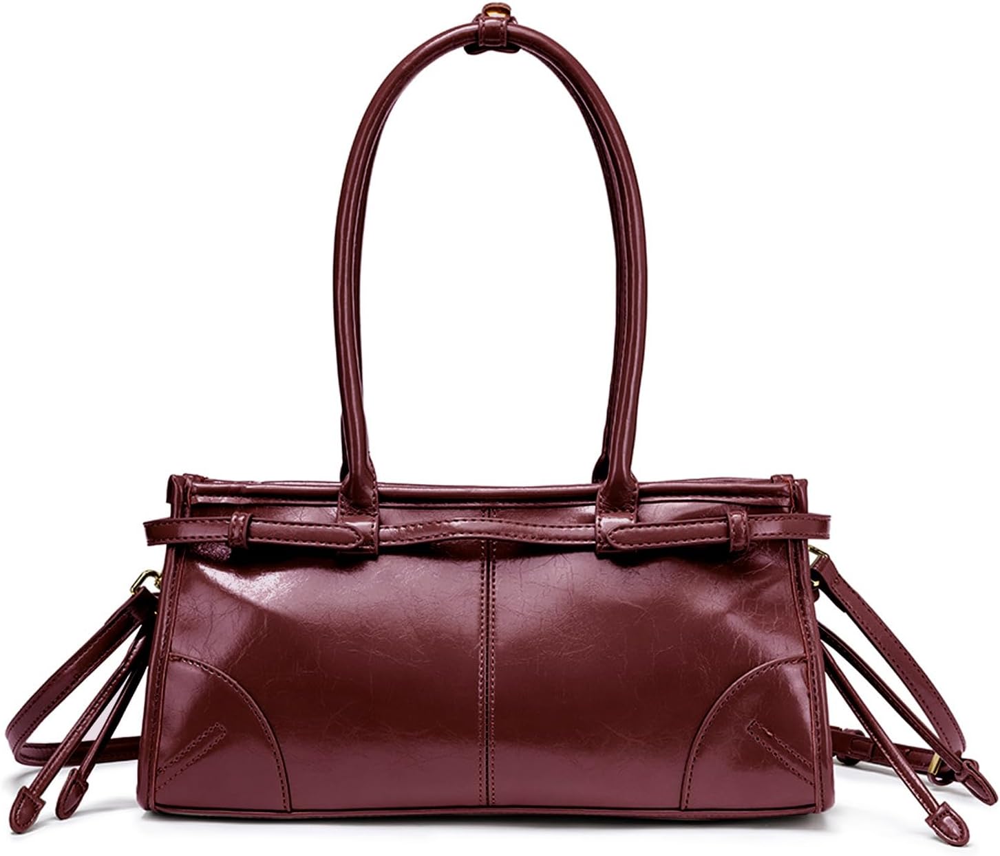 NEWBELLA Women's PU Leather Clutch Purse - Convertible Top Handle Shoulder Bag for Work Evening - Image 5