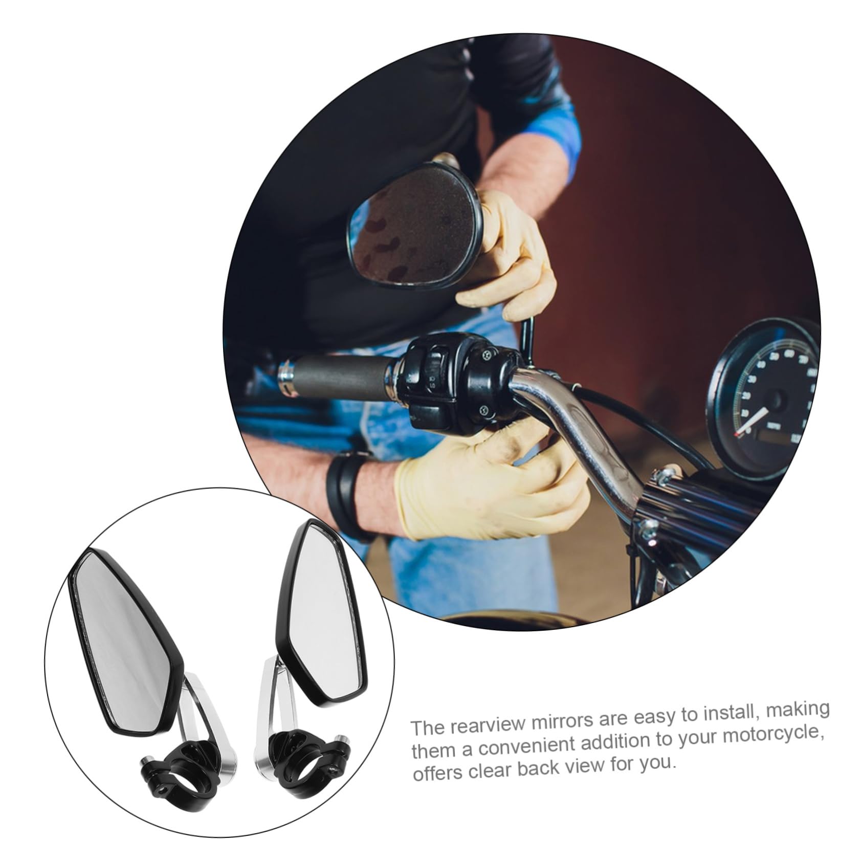 ABOOFAN Rétroviseur pour Moto Rétroviseur Latéral pour Vélo Installation Facile sur Guidon Design Rétro pour Véhicule