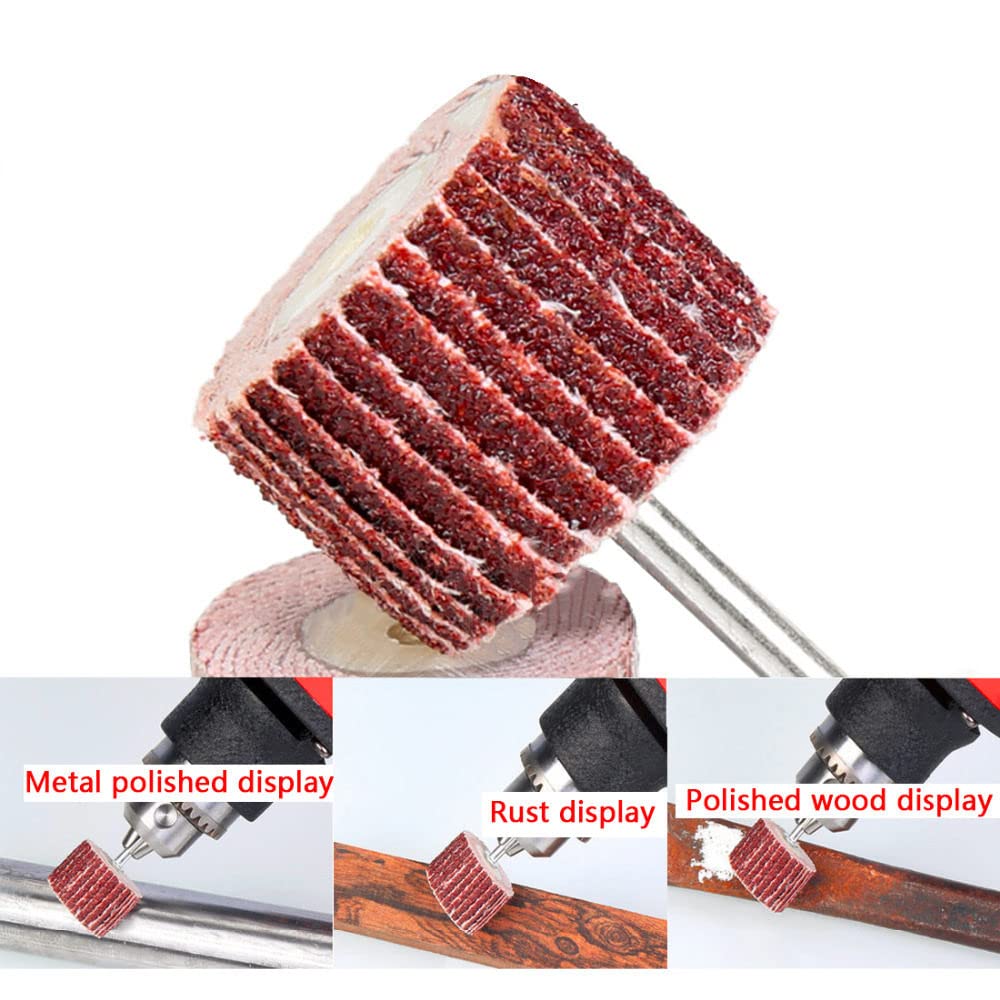 Schleifpapier-Fächerschleifscheibe, 14-teiliges Lamellenrad-Set mit 3 mm Schaft for Rotationswerkzeuge, 8–15, Körnung 80–600(320 Grit15mm)