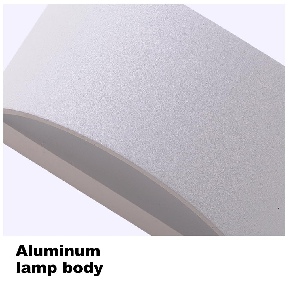 Jadssox Aplique de Pared LED Moderno, Luces de Pared Interiores Cableadas de 12 W, luz de Montaje en Pared de Aluminio para Interiores, para Sala de Estar, Dormitorio, Pasillo (Blanco)