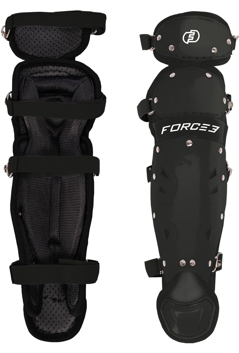 FORCE3 Defender Catcher Leg Guards - Ages 6-9 (Black)