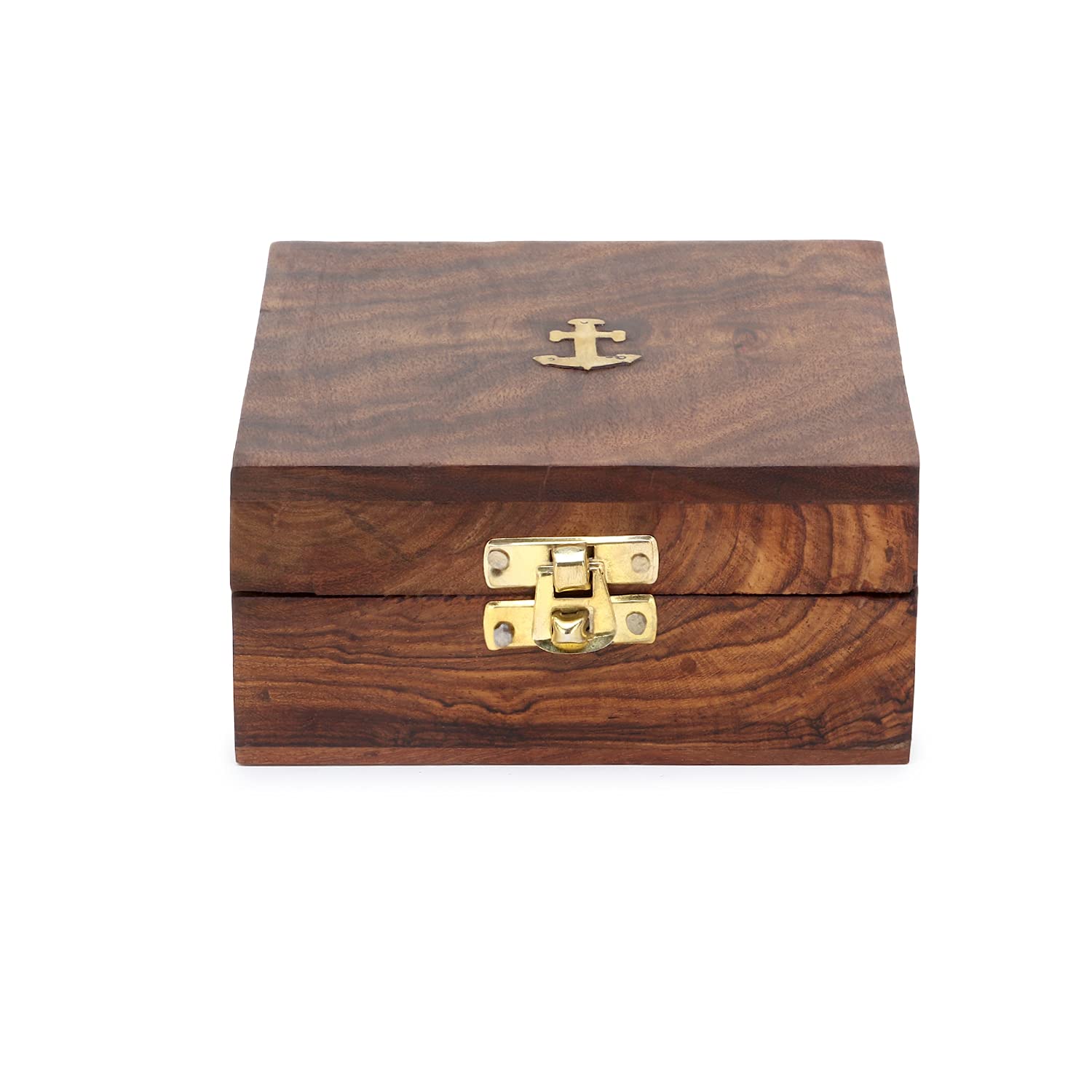 Zap Impex ® Meridiana in ottone, bussola nostalgico orologio in ottone in scatola di legno confezione regalo in legno, bussola da 3 pollici con la scatola di legno di rosa (5 pollici)