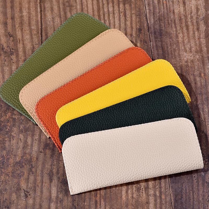 Image of K Luxury Women's Eyeglass Case Leather Soft Holder Pocket Cases Slim Travel Pouch for Sunglasses Eyeglasses Readers