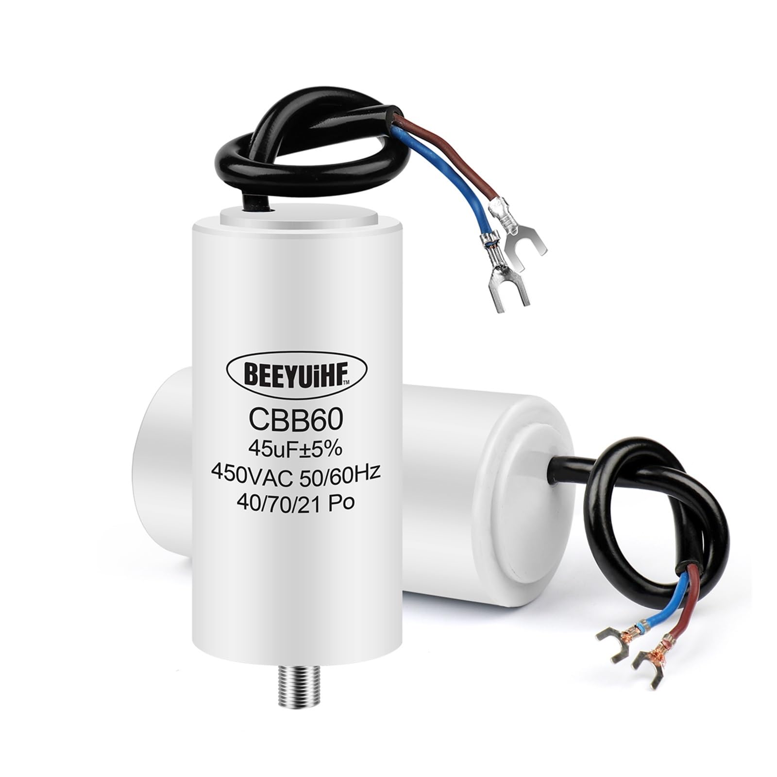 米国製ロックナット式コンデンサー450V 　６本 Amazon.co.jp: コンデンサ 1 個 CBB60 モーター実行コンデンサ 450V