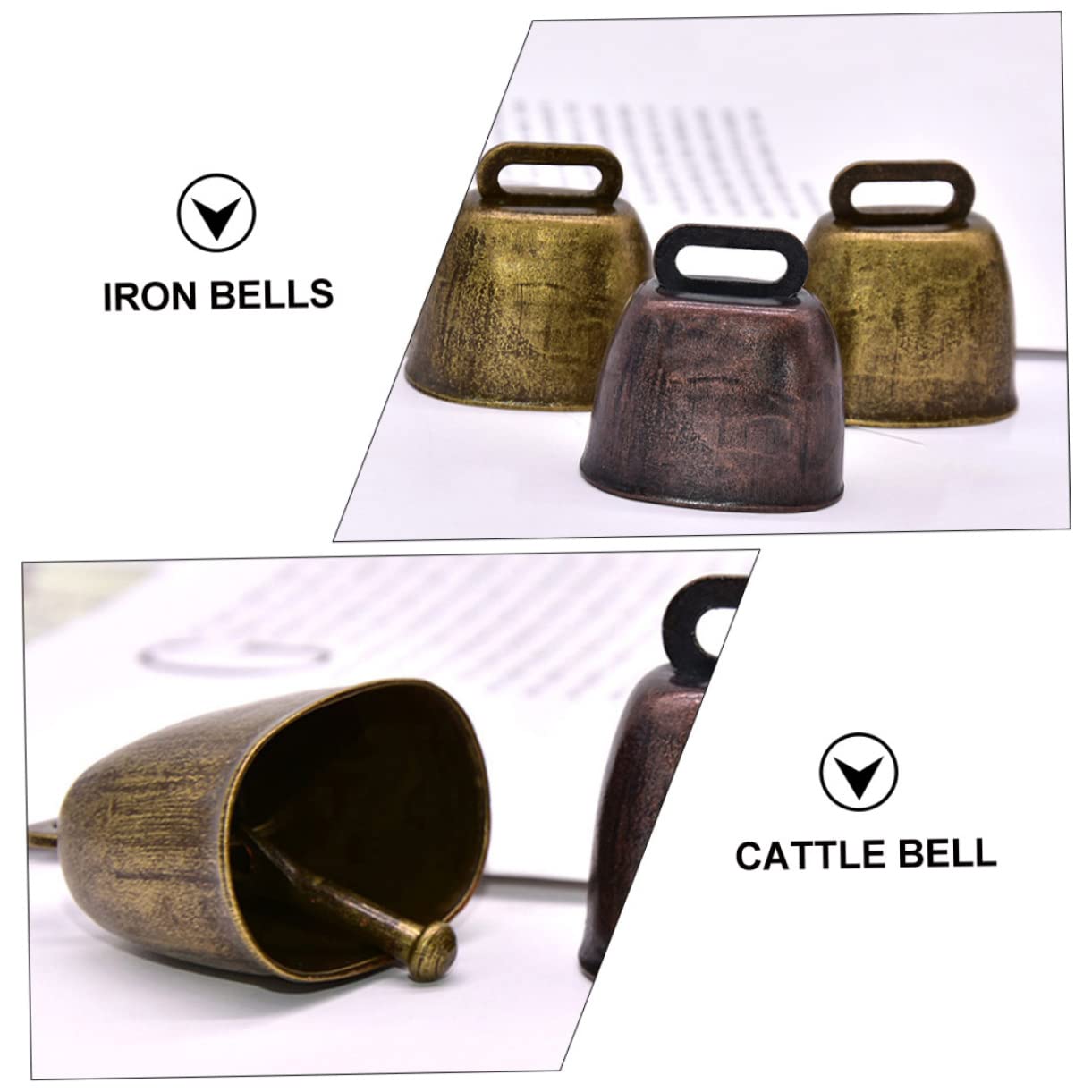NULYLU Farm Decor Metal Sheep Bells 8pcs Bulk Cattle Bells Loud Sound and Lost Feature