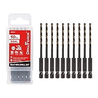 Vista 15 de Juego de 10 brocas hexagonales de impacto de 7/64", juego de brocas de oro negro, juego de brocas de taladro de impacto HSS de cambio rápido