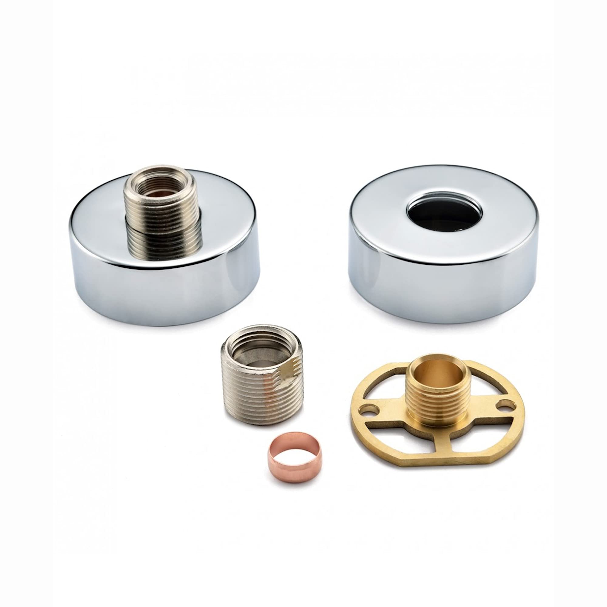 ENKI P13 Thermostatic Round Modern Mixer Bar Fixing Kit, Chrome, Drain