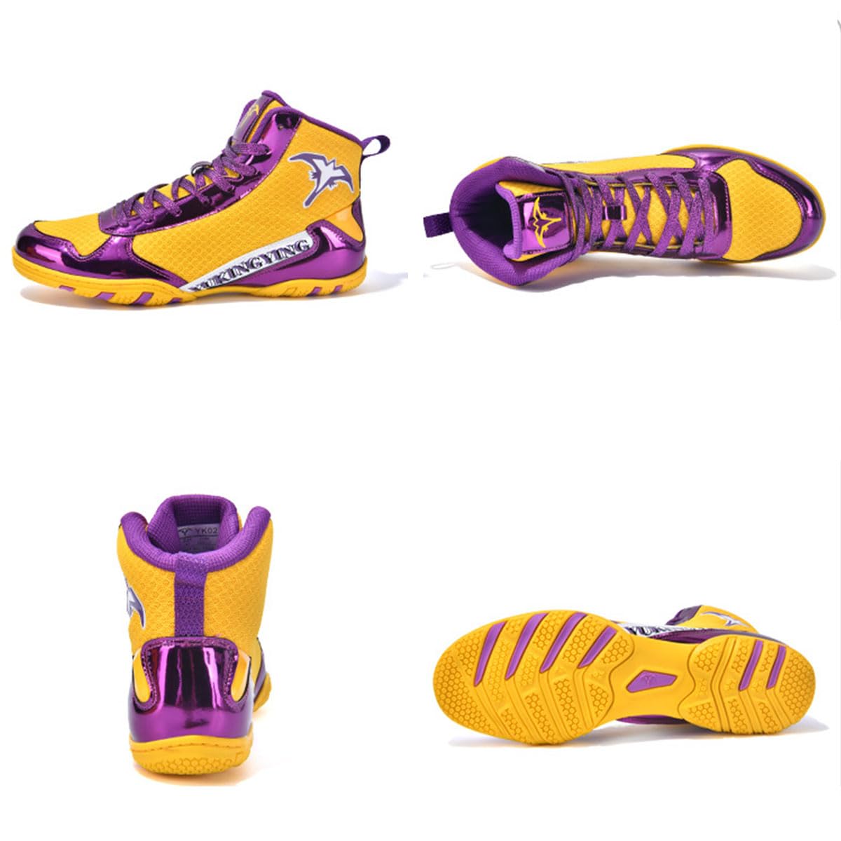 Zapatos de Boxeo para Hombre, Mujer Zapatillas de Lucha Libre Antideslizantes Lightweight Mesh, Shock Absorption para Deportes de Combate