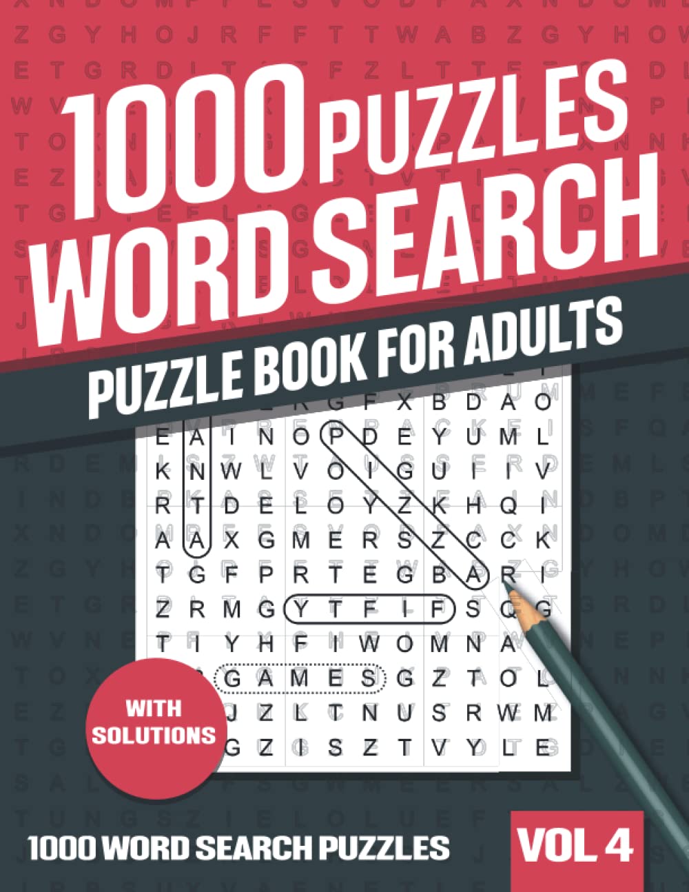1000 Word Search Puzzle Book for Adults: Big Puzzlebook with Word Find Puzzles for Seniors, Adults and all other Puzzle Fans - Vol 4