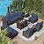 ASJMR 11 Pieces Patio Furniture Set with 2 Swivel Chairs Patio Furniture Outdoor Sectional Sofas with 55000 Gas Fire Pit Patio Conversation Set w/7 Cushions