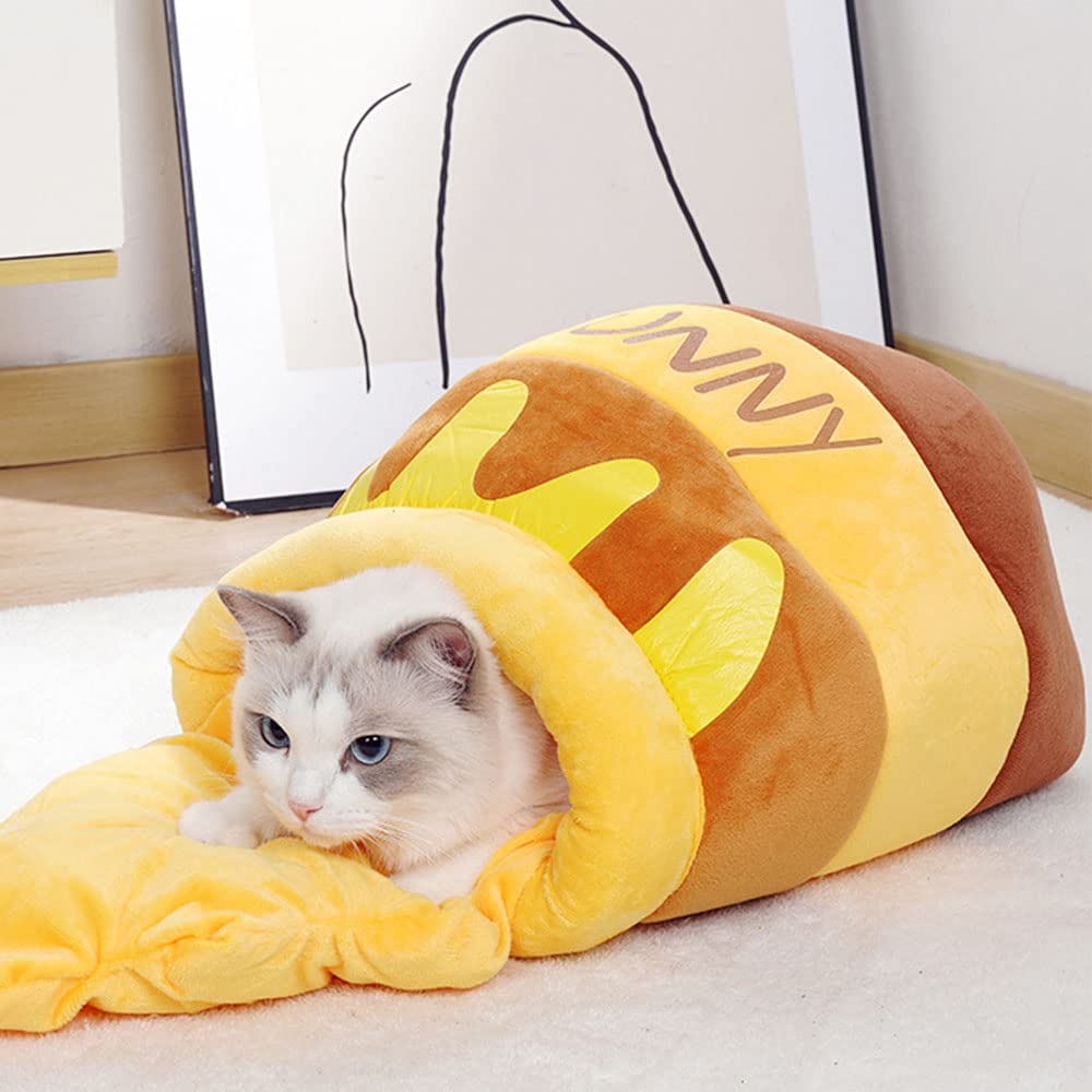 Katzenbett, katzenhöhle, kuschelbett Katzen, Katzen kuschelbett, Katzennest Honigtopf, für kleine Katzen