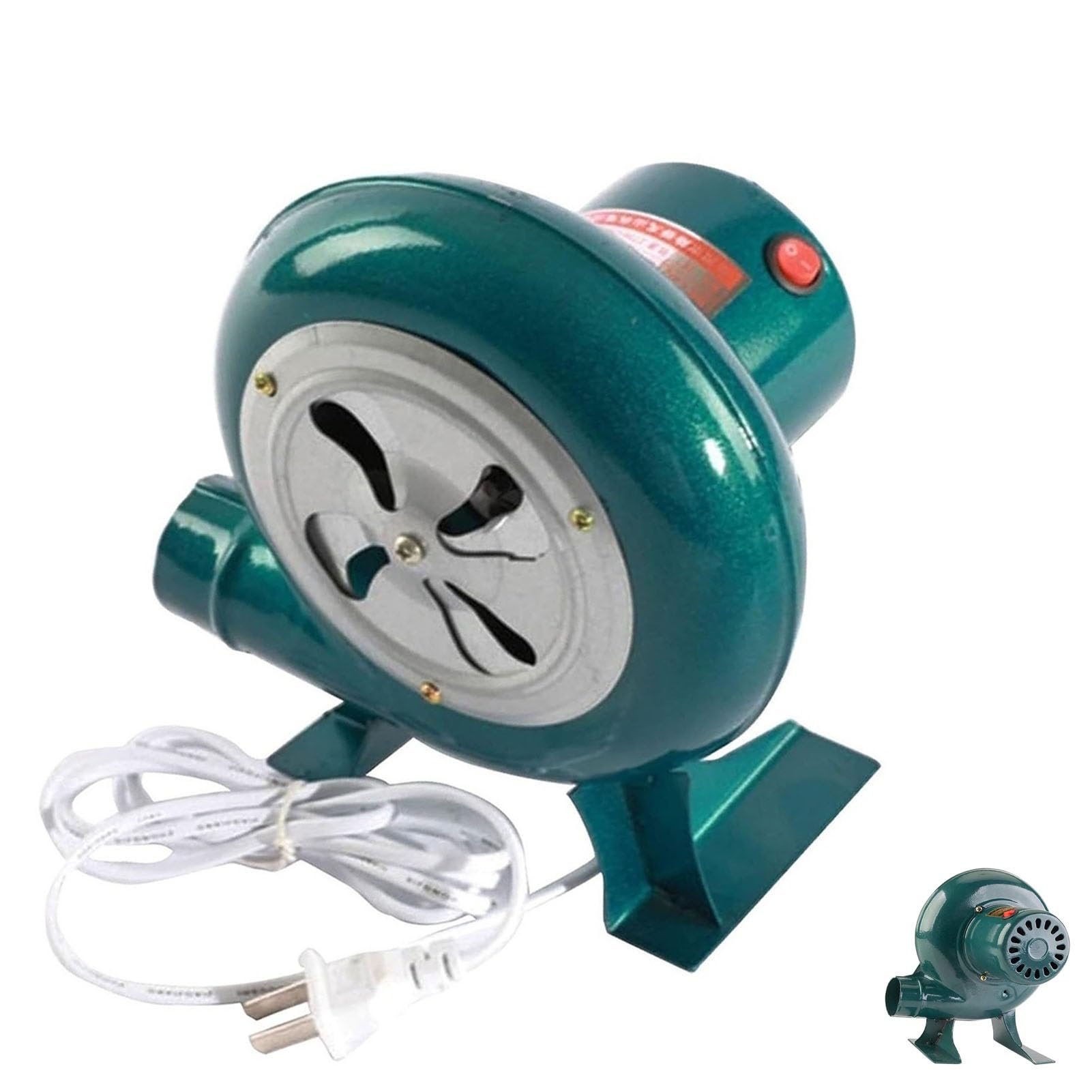 Ventilador eléctrico Manual para Barbacoa de Velocidad Variable - Soplador de carbón de forja de 220 V, silencioso, con manivela, Encendedor y excitador de Llama (40 W)