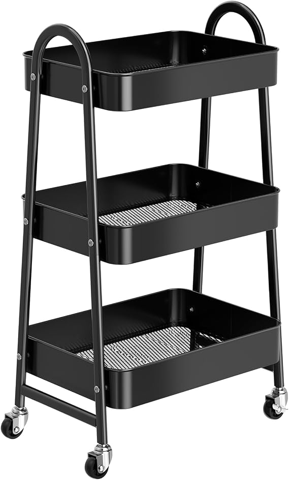 StowBin Chariot de Rangement en Métal à 3 Niveaux