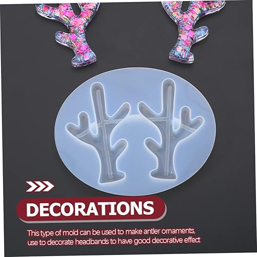 Miniatura 7 de COHEALI 9 Pcs Antler Mold De para Gelatinas Silicone Molds Jeweled Hair Clips Jewlery Making Supplies Jewelry Making Supplies Jewelry Mold White Elk
