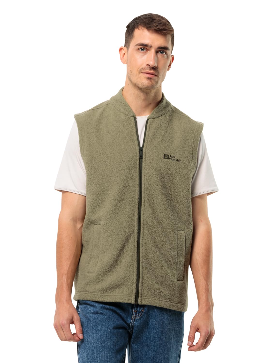 Jack Wolfskin Men's Light Curl Vest M Fleece Vest, Bay Leaf, XXL, Bay Leaf, XXL