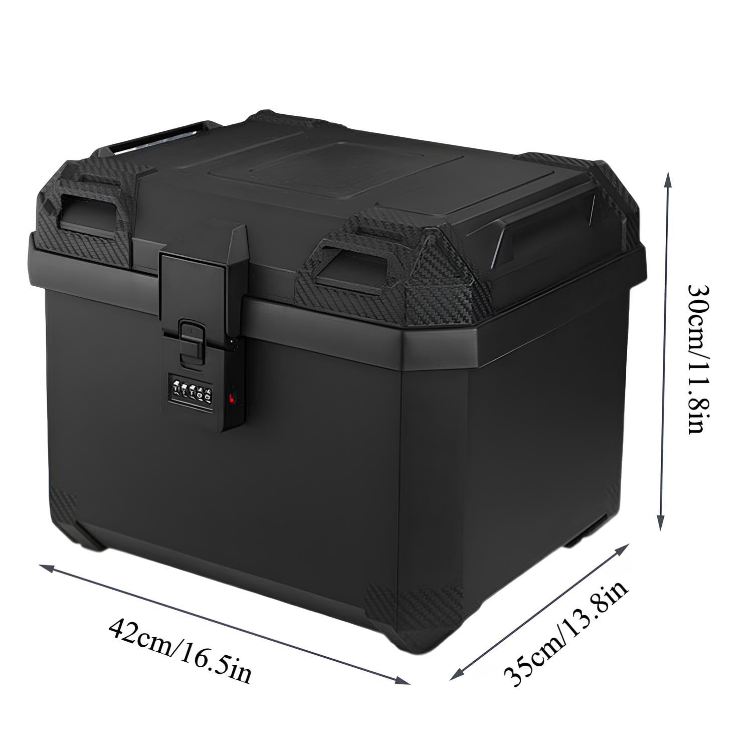 Baúl De Moto 45L Top Case Universal Impermeable con Cerradura, Maletero Trasero para Scooter Y Motocicleta, Caja De Almacenamiento para Casco(45L C)
