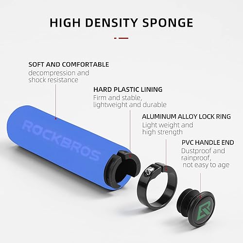 Miniatura 8 de ROCKBROS Pedales de bicicleta de montaña, rodamiento compuesto de nailon, pedales de bicicleta MTB de 916 pulgadas con plataforma plana ancha, azul