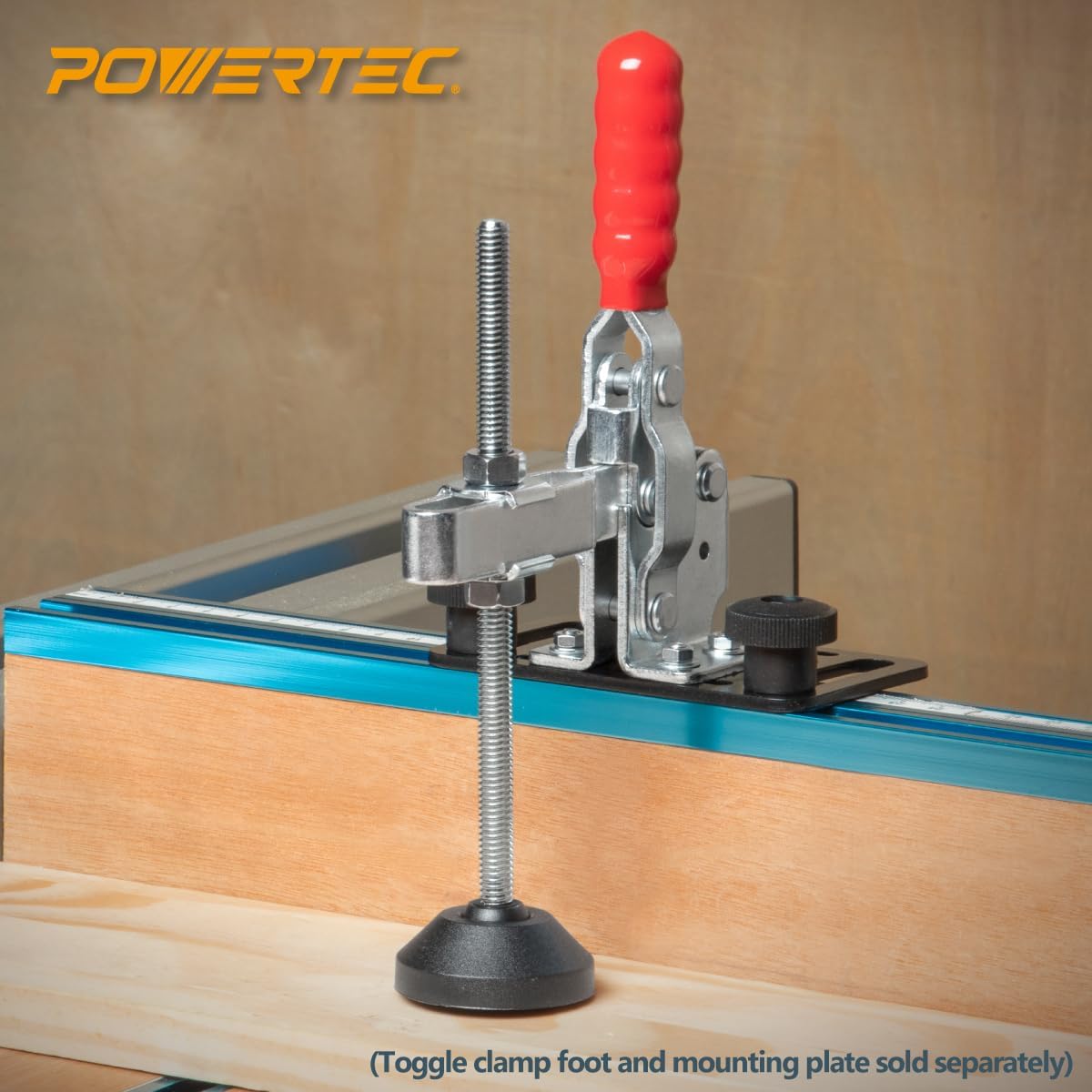 POWERTEC 8PK Toggle Clamp, 500 lbs Holding Capacity, 12130 & 225D Quick Release Vertical & Horizontal Clamps w/Antislip Rubber Pressure Tip for Woodworking Jigs and Fixtures, Welding, Drill Press