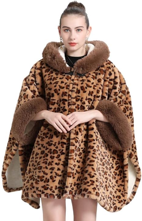 A785 フォックス 毛皮 カシミヤ マント ポンチョ ショール ヒョウ柄 A785フォックス毛皮カシミヤマントポンチョショールヒョウ柄