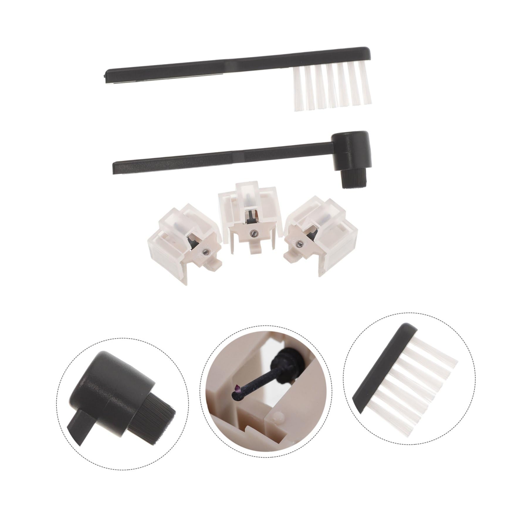 YARNOW Set Puntine di Ricambio per Giradischi T-lp60 con Stilo ad Alta Fedeltà, Spazzola la Pulizia dello Stilo per Dischi in Vinile, Accessori per Giradischi per Appassionati