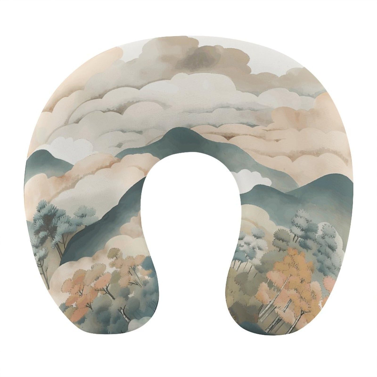 Btcowzrv Style Hand Drawn Diagram U Shaped Neck Pillow Travel Pillows