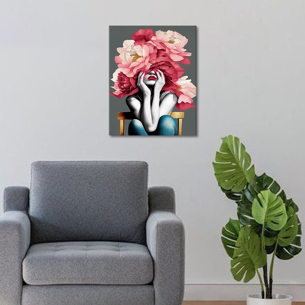 Paint By Numbers Kit For Adults & Kids - 16x20 Inch Abstract Flower DIY Acrylic Painting Set With Brushes & Canvas - View #12