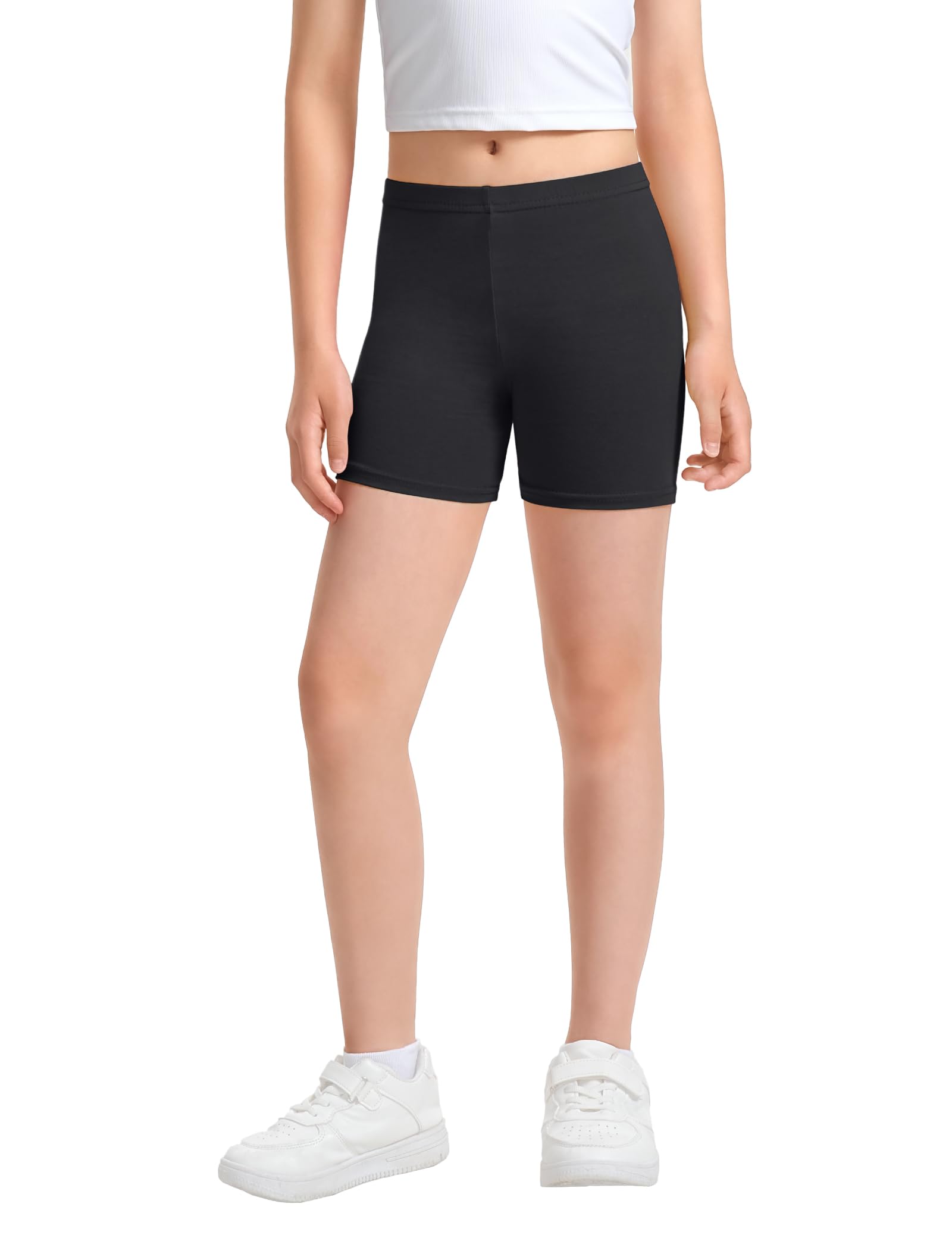 KEREDA 3er-Pack Radlerhose Mädchen Kurze Hose Kinder Shorts Leggings Baumwolle Sporthose