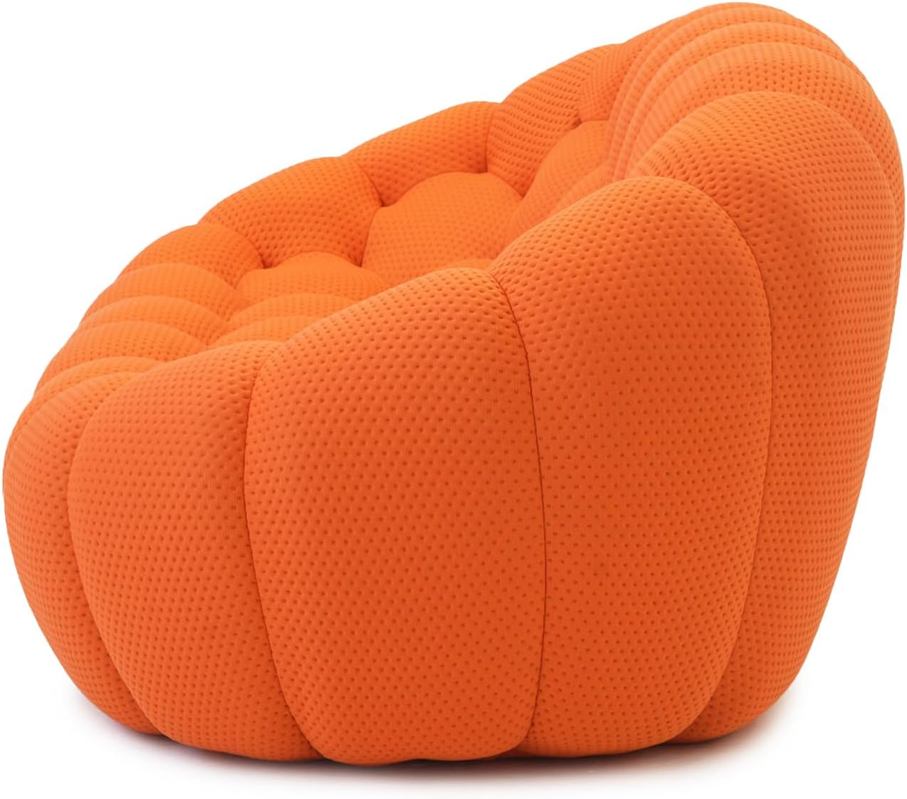 JACH Oversized Bubble Couch Chair, 49.21'' Modern Lazy Floor Sofa, Upholstered Mesh Fabric Bubble Sofa, 3D Honeycomb Shape Curved Couch for Living Room, Office, Apartment, Small Space (Orange) Single Seat Orange