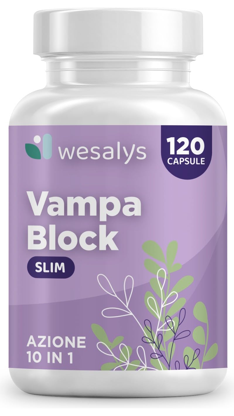 Menopausa Integratori Vampate, VAMPA BLOCK SLIM, 120 Capsule (4 Mesi), Azione 10
