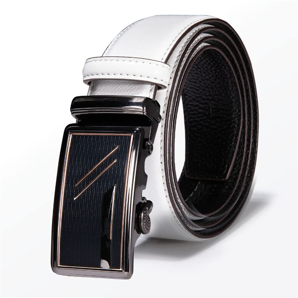 Ceinture en cuir de vachette haut de gamme avec boucle automatique blanche