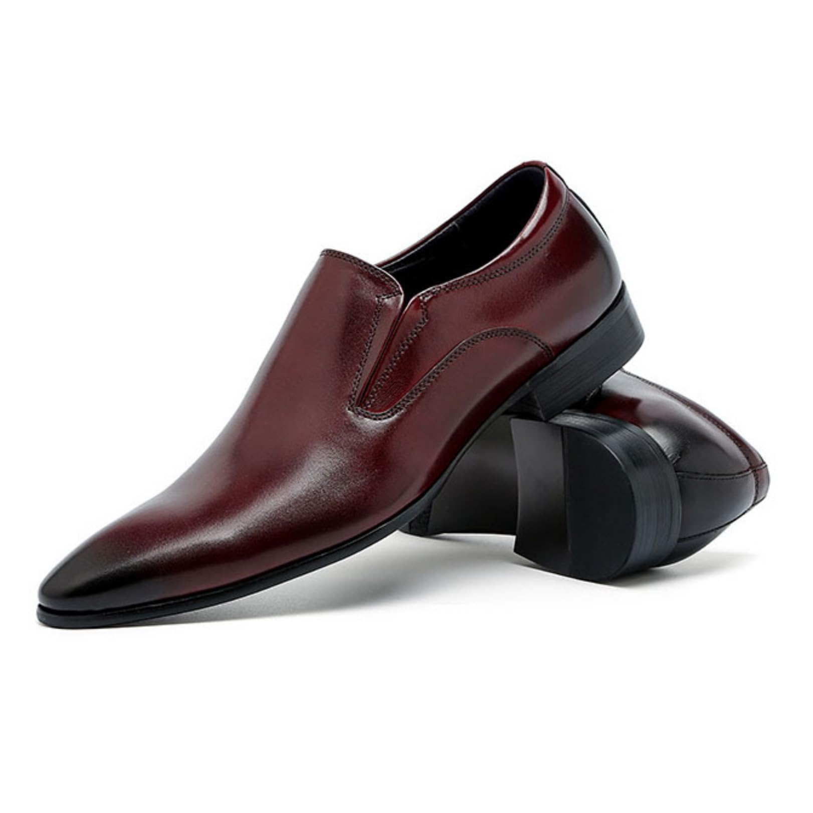 Genérico Mocasines Hombre Slip-On con Borlas Elegantes Traje Boda | Mocasines slip-on con borlas, silueta elegante y tacón de 3 cm para traje, oficina, boda y eventos formales