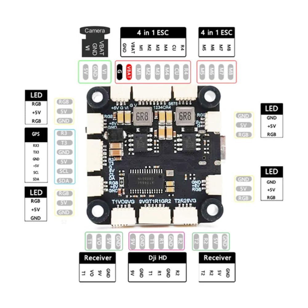 F722 Stack F7 Flight Controller BLHELI_S 100A 4in1 ESC 30.5X30.5mm 3-6S per RC FPV 13 Pollici 15 Pollici Pezzi per Droni Freestyle