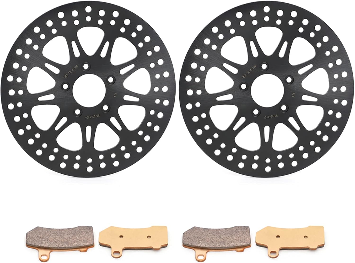 TOFR 11.8" Front Brake Rotors Discs Pads for Harley TRIKE 2009-2013 V-ROD 2007-2009 TOURING Road Glide Ultra Custom Road King Classic Electra Glide 2008-2020