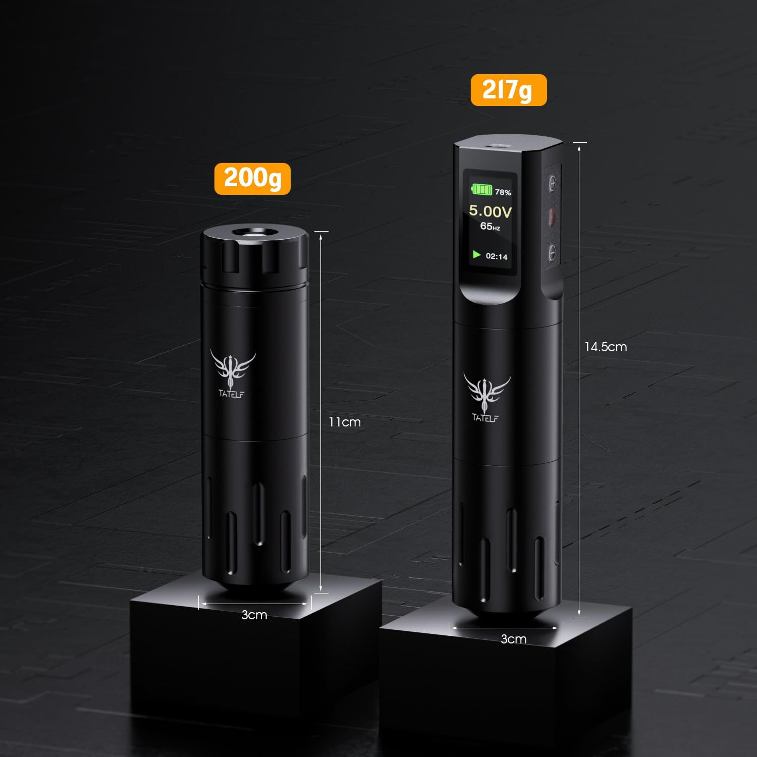 Máquina de Rotativa Inalámbrica con Pantalla LCD y Batería 1600mAh, Conexión RCA, 10 Tintas 20 Agujas para Principiantes y Artistas Kit Completo Profesional TATELF