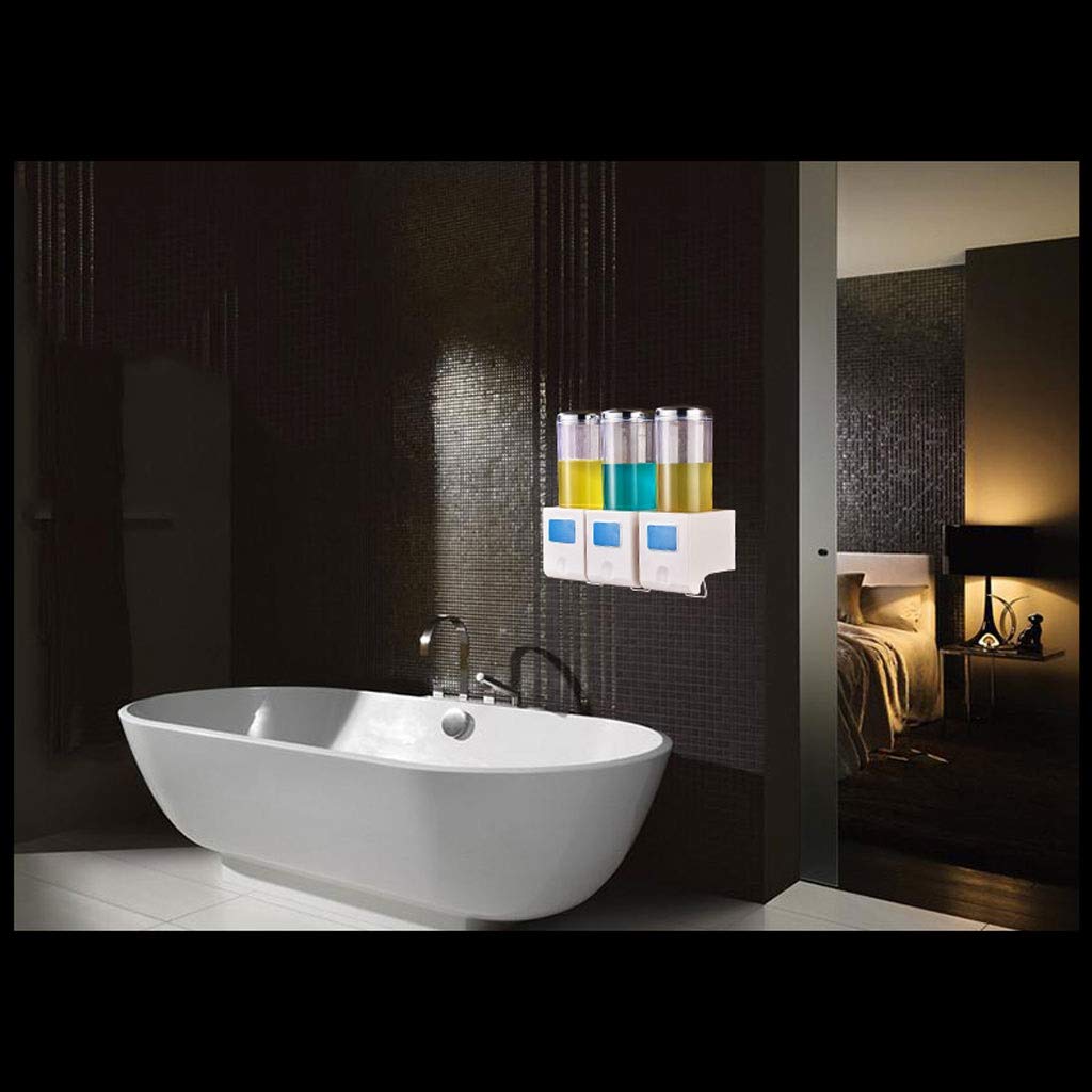Dispenser di Sapone da appoggio, Dispenser di Sapone a Parete Dispenser di Gel Doccia Manuale per Cucina dell'hotel Bagno Dispenser di Sapone Bianco 500-1500 ml