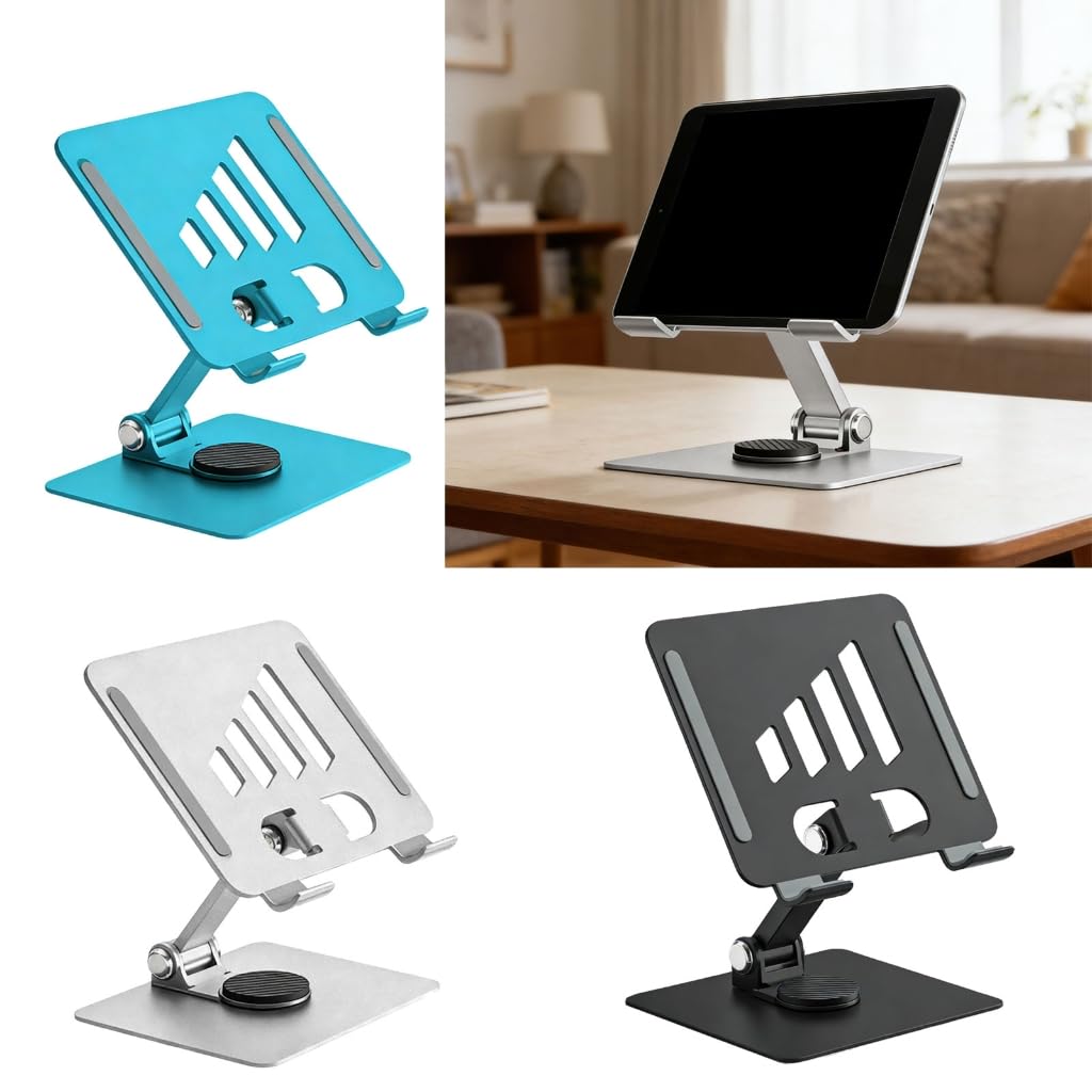 Regulowany stojak na laptopa z obrotową podstawą o 360 stopni, składany uchwyt na laptopa na biurko, ergonomiczny notebook komputerowy