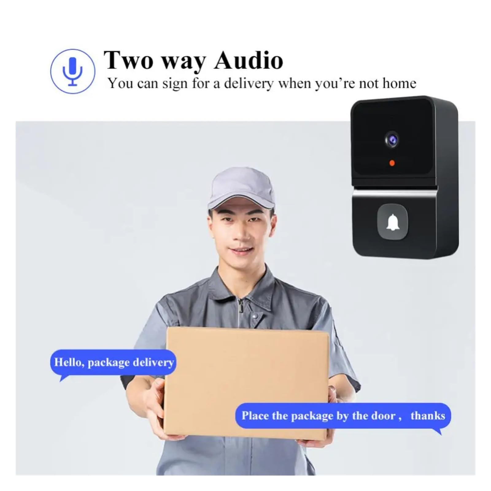 Sonnette vidéo WiFi, caméra de sécurité, interphone sans Fil