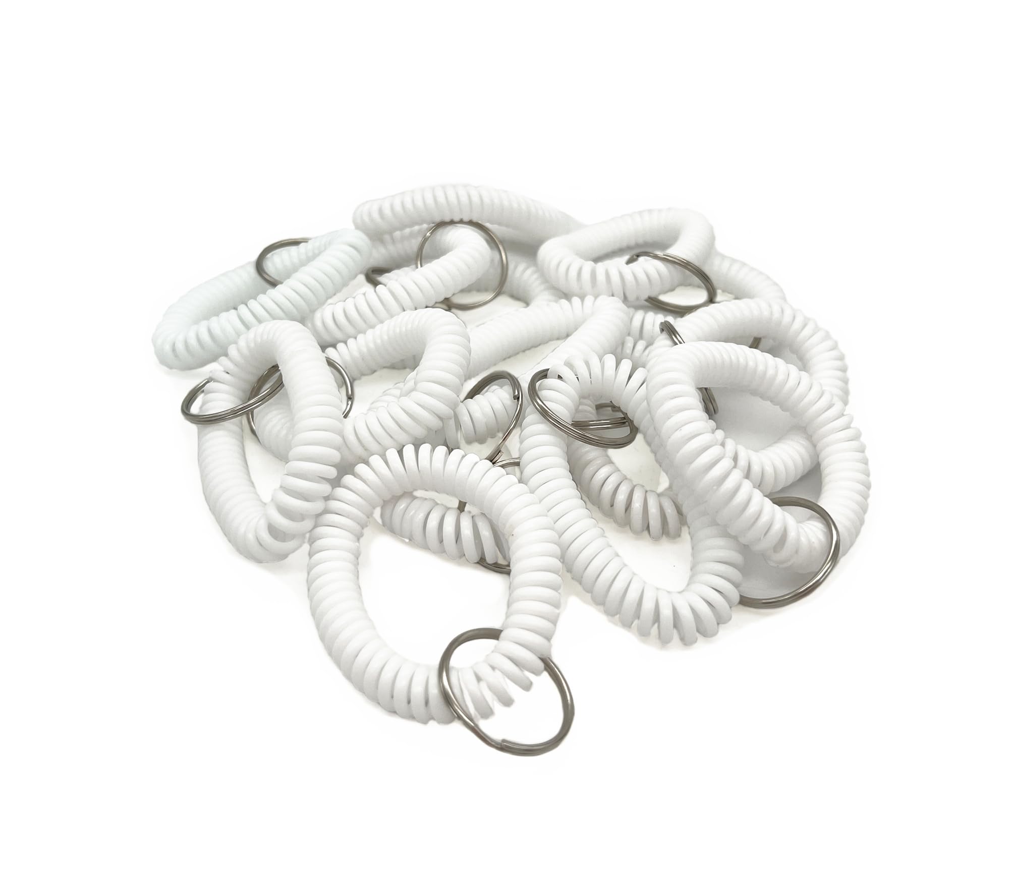 Plastic Coil Wrist Band Key Ring Stretchable Spring Bracelet Key Chain Keyring Holder