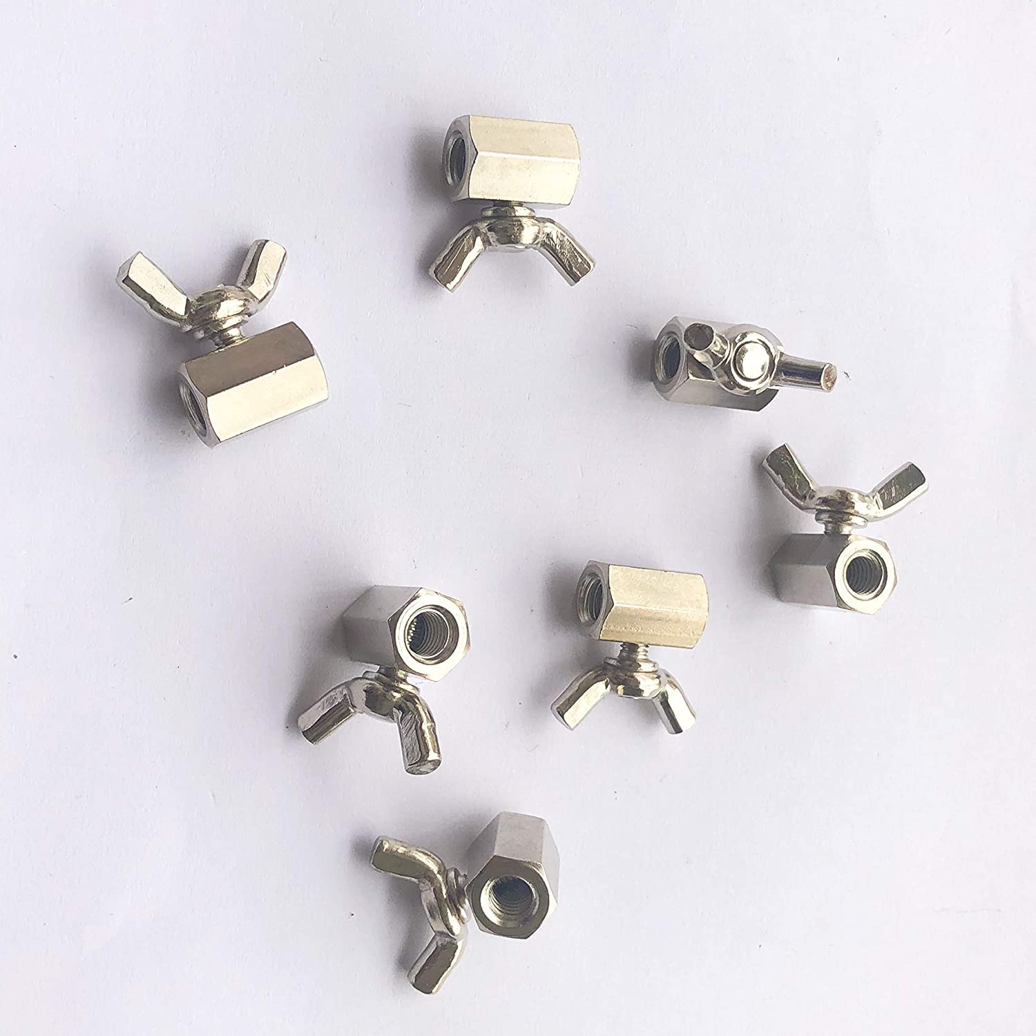 20個 4mmメッキ 6角ストッパーs 六角 ワイヤーストッパー 蝶ボルト 蝶