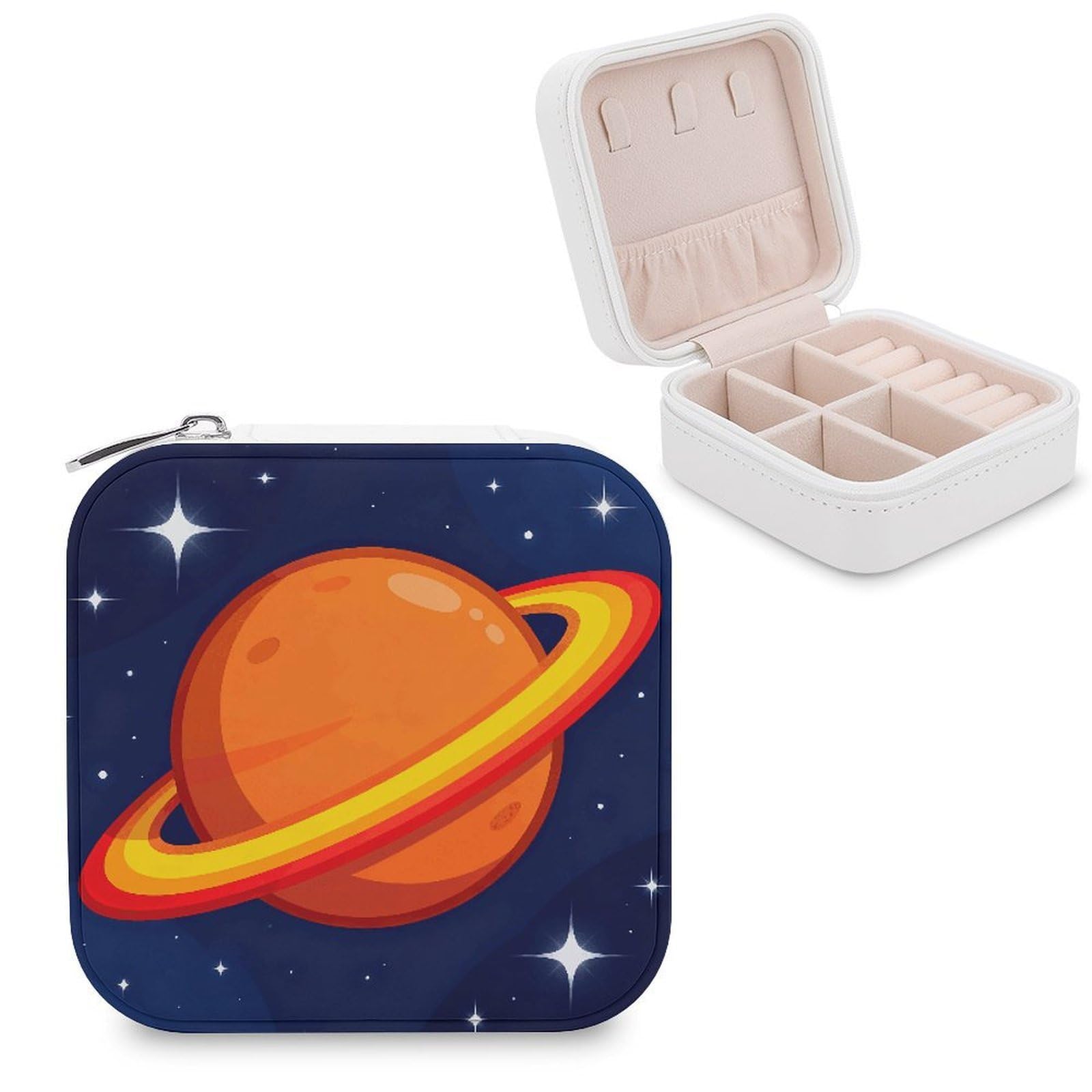 FekiLoot Planet Jewelry Box Exquisite Jewelry Organizer Silver Gold Trinket Storage Case Multi Compartments Cute Earrings Ring Necklace Holder For Woman Household Gift