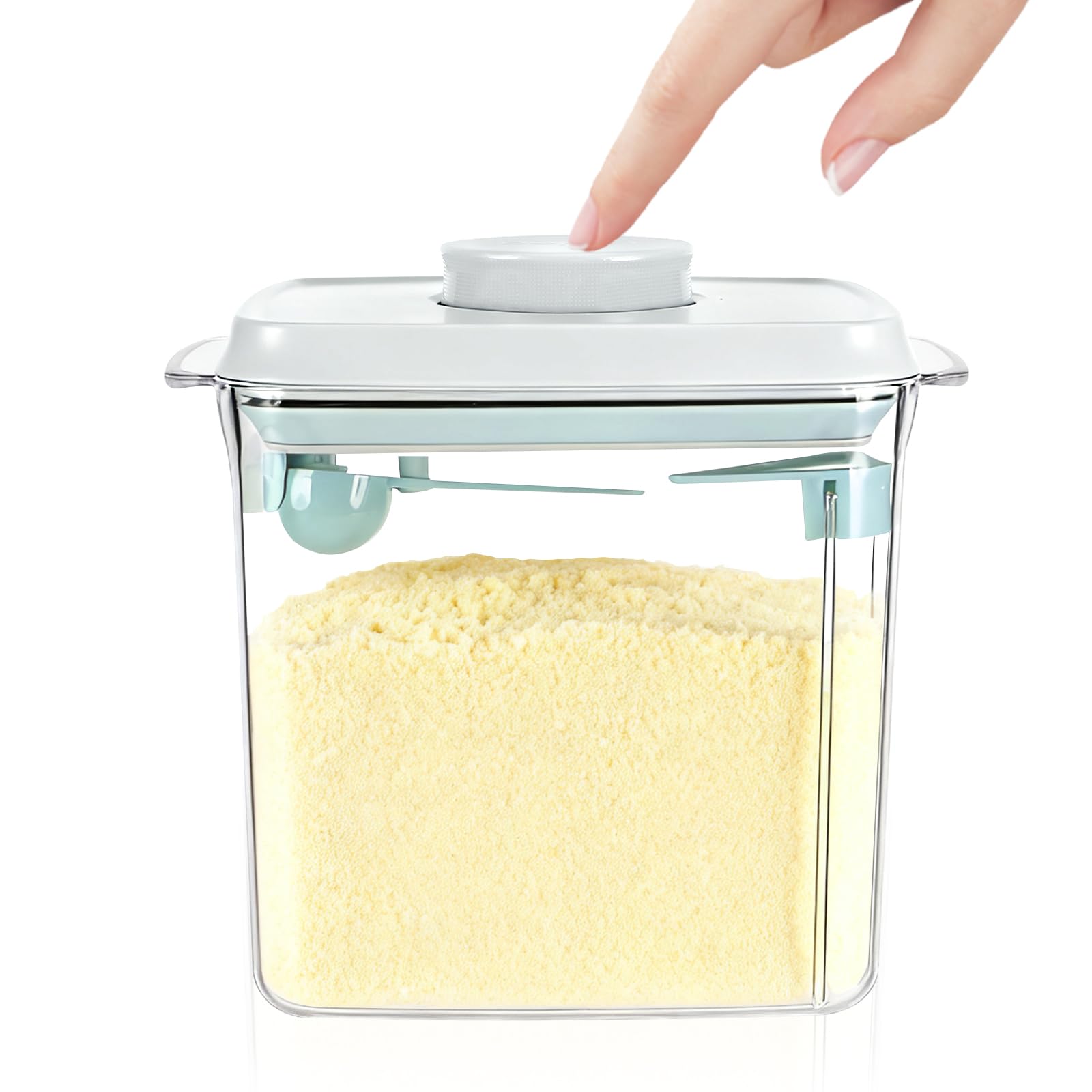 Dosatore per latte in polvere da 1700 ml con cucchiaio, contenitore sigillato a prova di perdite, contenitore per proteine ​​in polvere, contenitore sigillato, rimovibile e lavabile