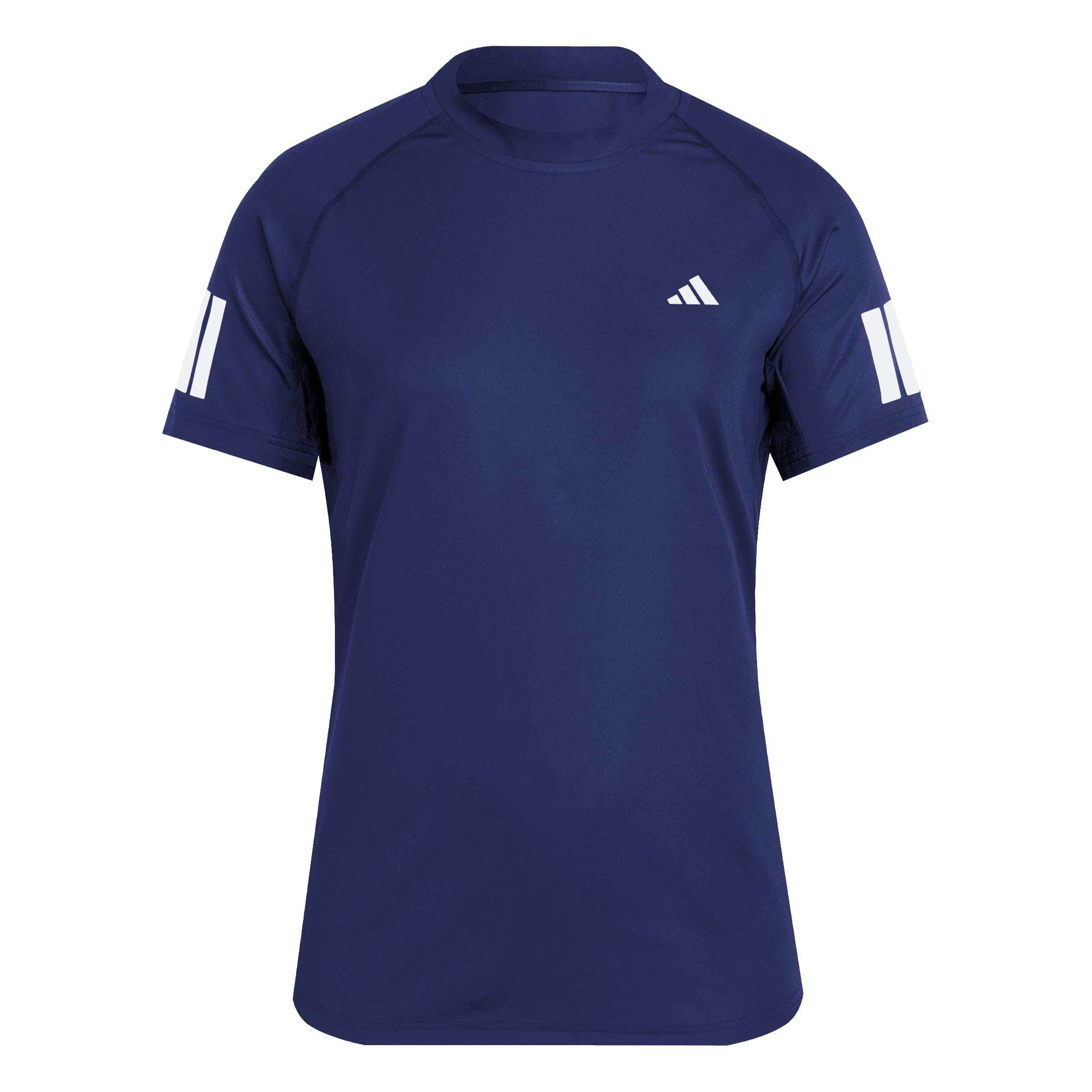 adidas Women's Club 3 Stripe Tennis Climacool Shirt, Dark Blue, M